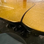 Gilded Crackle Dining Table with Fluid Black Pedestals